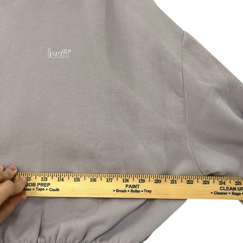 Levi’s Cropped Pullover Sweatshirt Lilac Purple Boxy Streetwear Women’s L - Picture 7 of 10